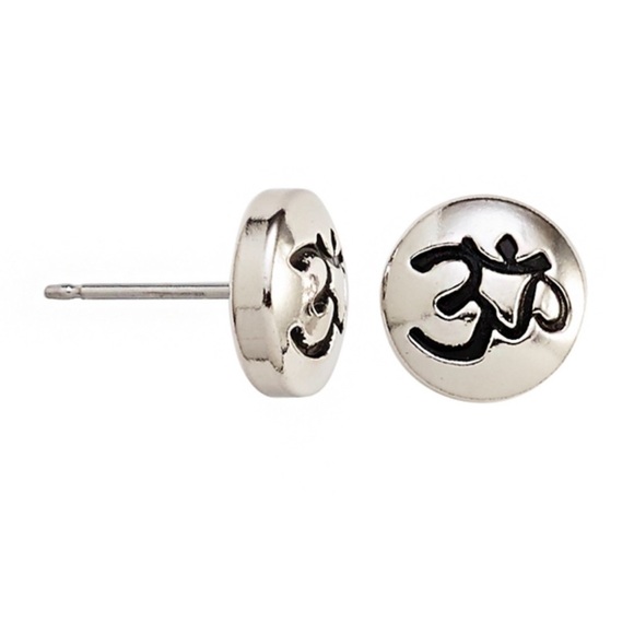Alex and Ani Silver Om Earrings - Picture 1 of 3